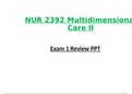 Exam 1 Review PPT - NUR2392 / NUR 2392 (Latest 2023 / 2024) : Multidimensional Care II / MDC 2 - Rasmussen