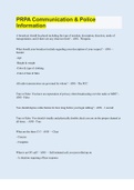 PRPA Communication & Police Information &vert; with 100&percnt; Correct Answers &vert; Updated & Verified