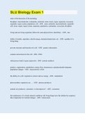 SLU Biology Exam 1 &vert; 180 Questions with 100&percnt; Correct Answers &vert; Updated & Verified