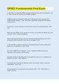 OPSEC Fundamentals Final Exam &vert; with 100&percnt; Correct Answers &vert; Updated & Verified