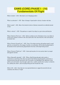 EAWS &lpar;CORE&rpar; PHASE I - &lpar;14&rpar; Fundamentals Of Flight &vert; 30 Questions with 100&percnt; Correct Answers &vert; Updated & Verified