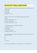 SEYED PET FINAL QUESTIONS &vert; 140 Questions with 100&percnt; Correct Answers &vert; Updated & Verified &vert; 31 Pages