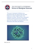 The use of checkpoint inhibitors &lpar;e&period;g&period; pembrolizumab and ipilimumab&rpar; has been hailed as a major breakthrough in the treatment of cancer&period; Discuss why checkpoint inhibitors enhance anti-tumour responses and how they might be improved to be more efficacious 