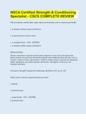NSCA Certified Strength & Conditioning Specialist - CSCS COMPLETE REVIEW &vert; 150 Questions with 100&percnt; Correct Answers &vert; Updated & Verified &vert; 95 Pages
