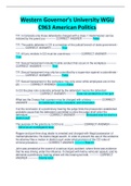 WGU C963 American Politics and the US Constitution - C963 WGU Exams and Study Guides and units broken down for easy understanding Exams with Correct Answers 