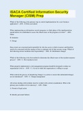 ISACA Certified Information Security Manager &lpar;CISM&rpar; Prep &vert; 40 Questions with 100&percnt; Correct Answers &vert; Updated & Verified
