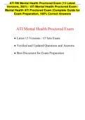 ATI RN Mental Health Proctored Exam (13 Latest Versions, 2021) / ATI Mental Health Proctored Exam / Mental Health ATI Proctored Exam (Complete Guide for  Exam Preparation, 100% Correct Answers