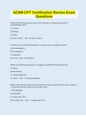 ACSM CPT Certification Review Exam Questions &vert; 100 Questions with 100&percnt; Correct Answers &vert; Updated & Verified &vert; 25 Pages