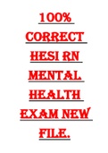 100% correct HESI RN MENTAL HEALTH EXAM NEW FILE.
