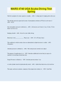 MARS 4740 UGA Scuba Diving Test Spring &vert; 80 Questions with 100&percnt; Correct Answers &vert; Updated & Verified