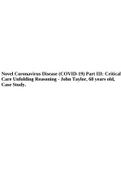 Novel Coronavirus Disease &lpar;COVID-19&rpar; Part III&colon; Critical Care Unfolding Reasoning - John Taylor&comma; 68 years old&comma; Case Study&period; 