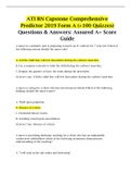 ATI RN Capstone Comprehensive Predictor 2019 Form A (+100 Quizzes) Questions & Answers: Assured A+ Score Guide
