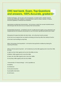CRC test bank. Exam, Top Questions and answers, 100% Accurate, graded A+