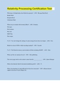Relativity Processing Certification Test &vert; 260 Questions with 100&percnt; Correct Answers &vert; Verified &vert; 44 Pages