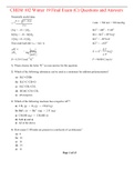 CHEM 102 Winter 19 Final Exam (C) Questions and Answers,100% CORRECT
