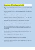 Business Office Specialist Q2 &vert; 130 Questions with 100&percnt; Correct Answers &vert; Verified