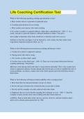 Life Coaching Certification Test &vert; 50 Questions with 100&percnt; Correct Answers &vert; Verified &vert; 18 Pages