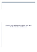 2022-2023 HESI Pharmacology Question Bank 100% Verified Questions with Rationale