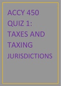 ACCY 450 Quiz 1, Taxes and Taxing Jurisdictions