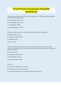 Fool Proof Final Exam Possible Questions &vert; Questions with 100&percnt; Correct Answers &vert; Updated & Verified