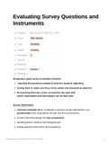 Evaluation Survey Questions and Instruments
