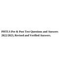 PHTLS Pre & Post Test Questions and Answers 2022&sol;2023&comma; Revised and Verified Answers&period;