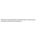 PHTLS Pre-Test 8th Edition 2022 Questions and Answers &lpar;Verified Full & Revised Answers&rpar;&period;
