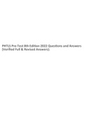 PHTLS Pre-Test 8th Edition 2022 Questions and Answers (Verified Full & Revised Answers).