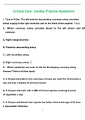 Critical Care&colon; Cardiac Practice Questions