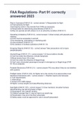 FAA Regulations- Part 91 correctly answered 2023