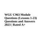 WGU C963 Module Questions (Lessons 1-23) Questions and Answers 2023 | Rated A+ | WGU C963 Pre-Assessment 2023 - American Politics and the US Constitution | C963 Midterm Exam 2023 and WGU C963 Final Exam 2023 | American Politics and the US Constitution Sol