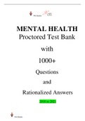 SOLVED-ELABORATED-ATI MENTAL HEALTH Proctored Test Bank with 1000+ Questions and Rationalized Answers 2018 to 2021