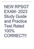 NEW RPSGT EXAM- 2023 Study Guide and Practice Test Rated 100% CORRECT!!