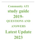 Community ATI study guide 2019- QUESTIONS AND ANSWERS &lpar;Latest Update 2023&rpar;