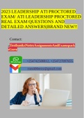 2023 LEADERSHIP ATI PROCTORED EXAM/ ATI LEADERSHIP PROCTORED REAL EXAM QUESTIONS AND DETAILED ANSWERS|BRAND NEW!!