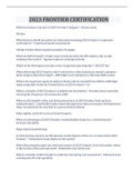 2023 FRONTIER CERTIFICATION QUESTIONS AND ANSWERS 