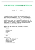 Module 9 Study Guide - NUR 2459 / NUR2459 (Latest 2023 / 2024): Mental And Behavioral Health Nursing - Rasmussen