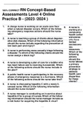 100% CORRECT RN Concept-Based Assessments Level 4 Online Practice B - (2023 /2024 )