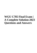 WGU C785 Final Exam | A Complete Solution 2023 Questions and Answers
