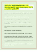 Serv-Safe Manager Practice Exam Questions with accurate answers&comma; 100&percnt; Accurate&comma; graded A&plus;