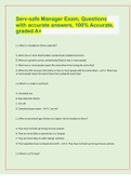Serv-safe Manager Exam&comma; Questions with accurate answers&comma; 100&percnt; Accurate&comma; graded A&plus;