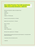 Serv-Safe Practice Test &lpar;60 questions&rpar;&period; 100&percnt; Accurate Answers&comma; rated A&plus;