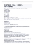 MGT 200 EXAM 2 100&percnt; ANSWERED 