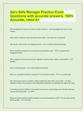 Serv-Safe Manager Practice Exam Questions with accurate answers&comma; 100&percnt; Accurate&comma; rated A&plus;