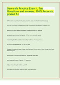 Serv-safe Practice Exam 1&comma; Top Questions and answers&comma; 100&percnt; Accurate&comma; graded A&plus;