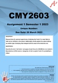 CMY2603 Assignment 1 Semester 1 2023