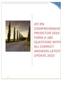  ATI RN Comprehensive Predictor 2019 Form A 180 questions with all correct answers latest update 2023