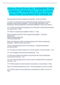 Python Final Exam ALL ANSWERS 100&percnt;  CORRECT SPRING FALL-2022 LATEST  SOLUTION GUARANTEED GRADE A&plus;
