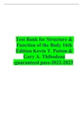 Test Bank for structure and function of the body 16th edition Kevin T.Patton and Gary A.Thibodeau.