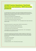 LICSW Practice Questions&comma; Top Exam Questions and answers&comma; 100&percnt; Accurate&comma; graded A&plus;